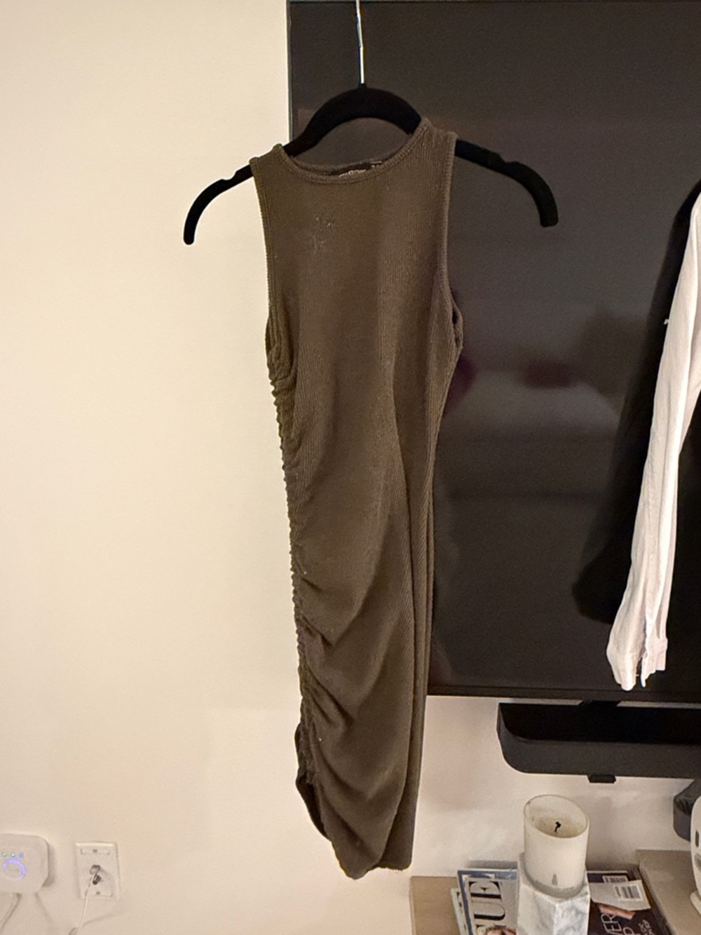 Pretty Little Thing Sleeveless Olive Green Ruched Bodycon Dress - Women